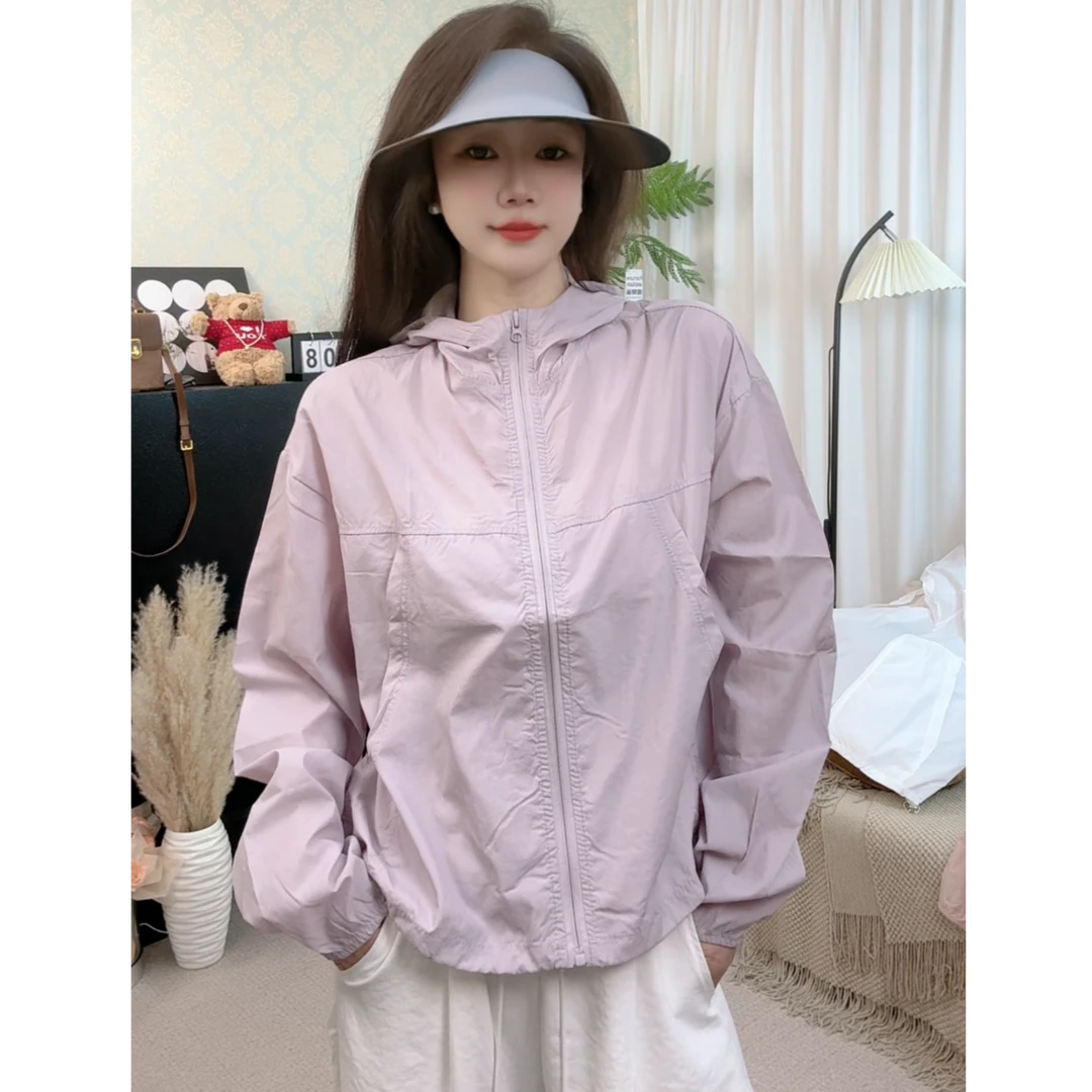 夏季防晒衣女新款2025小个子防紫外线透气时尚轻薄外套短款防晒服