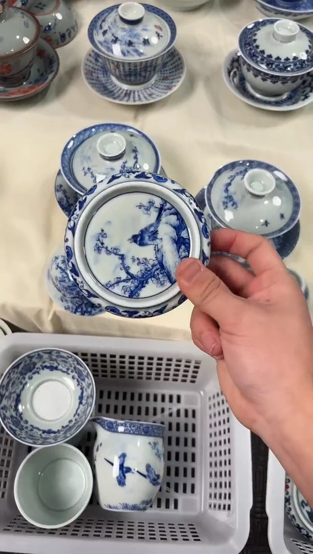 盖碗陶瓷景德镇陶瓷茶具喜上眉梢盖置