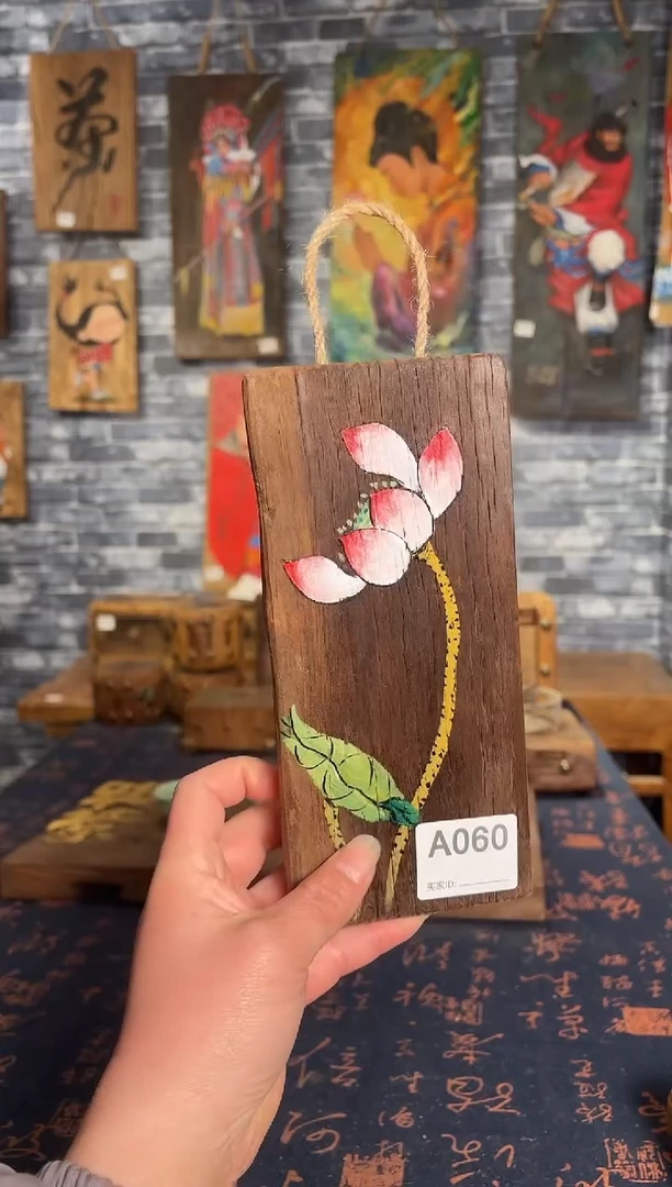 风化老门板丙烯画