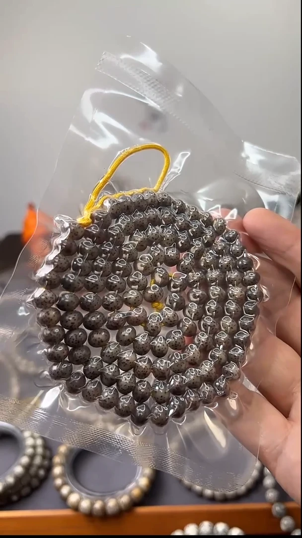 手串星月菩提8*6苹果圆108糯冰 海南原生态石玉料同枝果