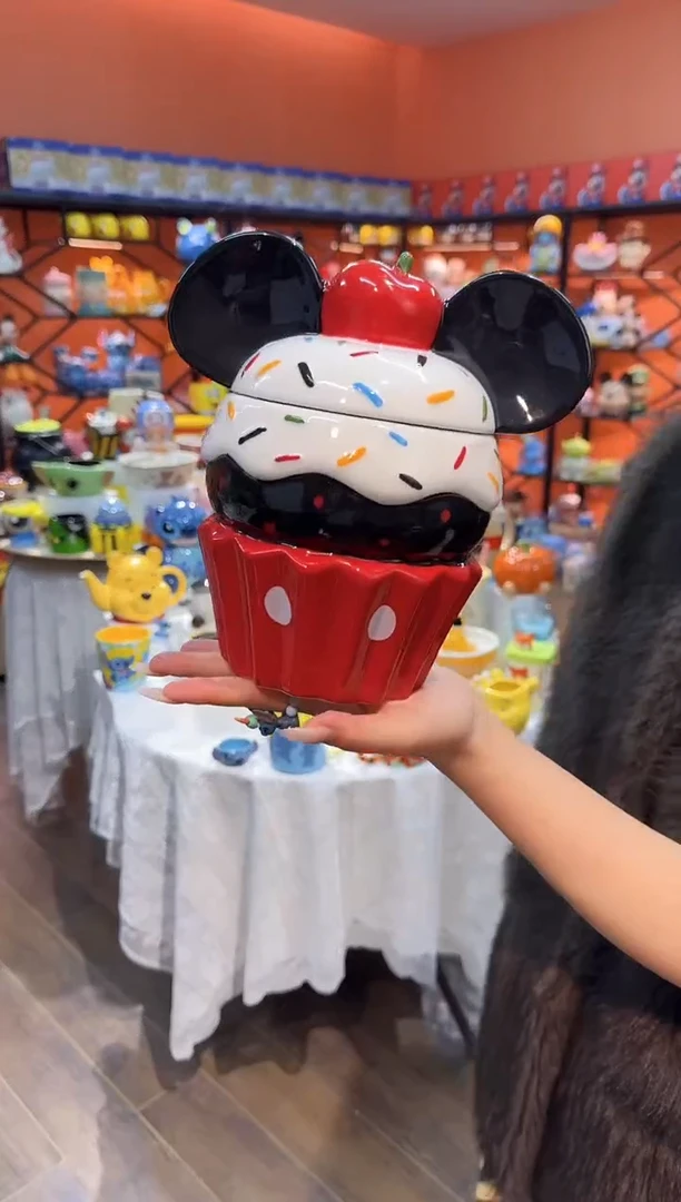 瓷片@@米奇冰激凌陶瓷饼干罐