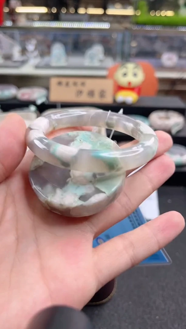 未镶嵌手镯石英质玉54圈口（赠品镯心）s9402