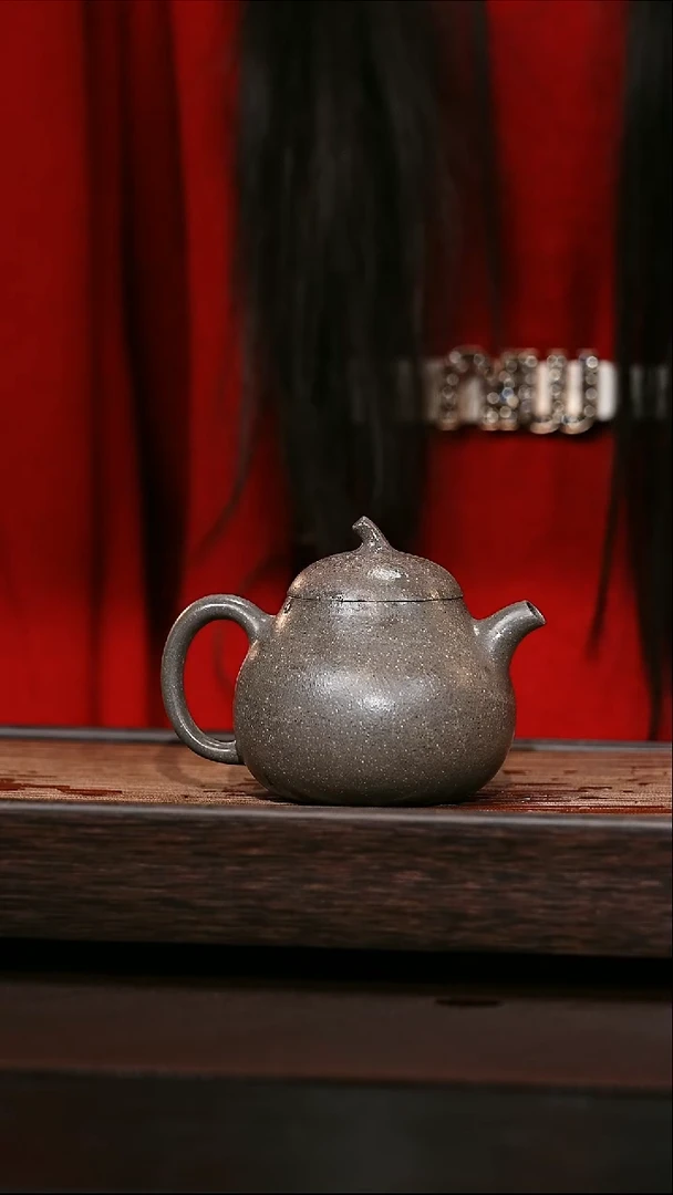 茶壶紫砂原矿紫砂壶   茄瓜