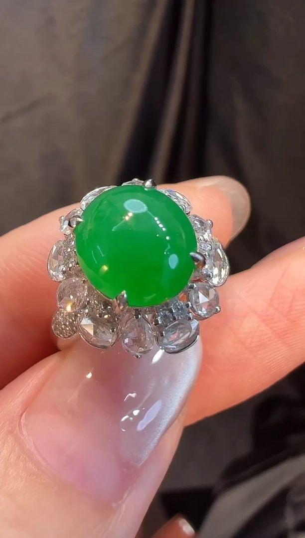 18K金镶嵌戒指翡翠L6戒指