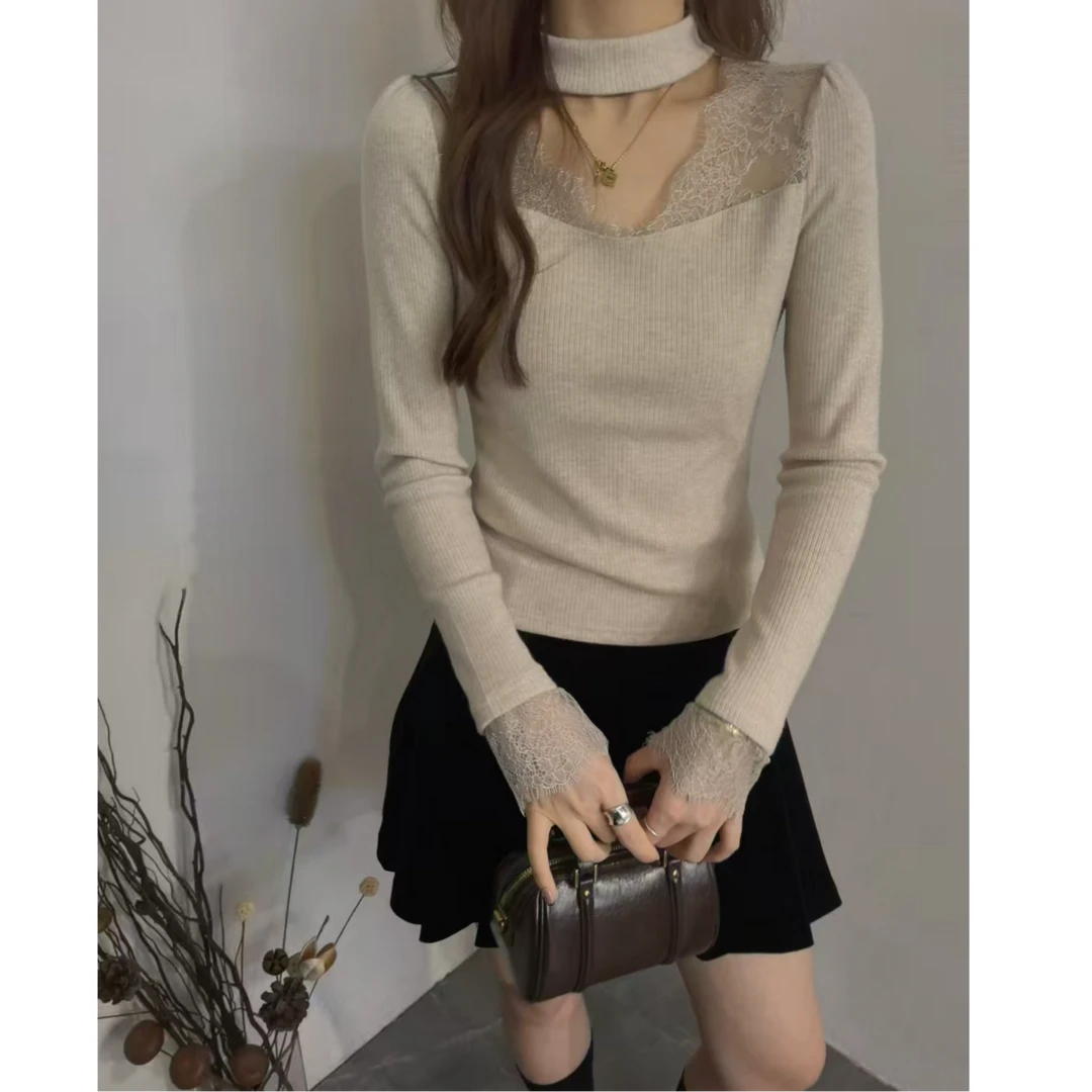 （柚子专属）ZJ冬款蕾丝针织上衣80596