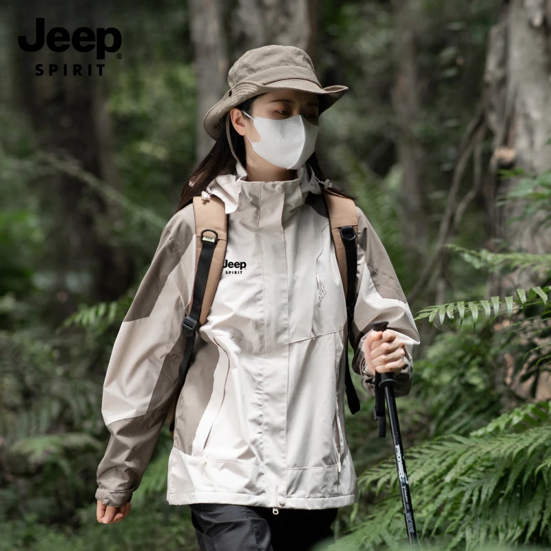JEEP SPIRIT吉普冲锋衣夏季男女款三合一潮防风防水爬山新登山服