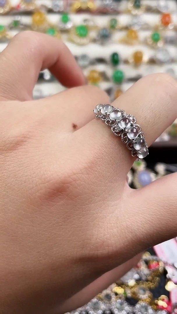 银S925镶嵌戒指翡翠93