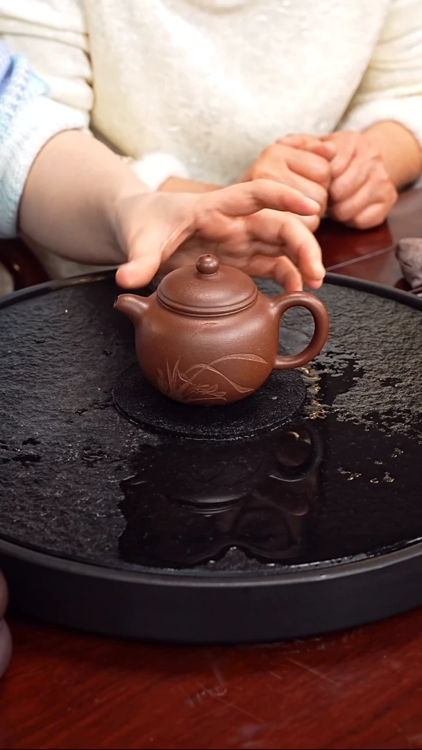 紫砂无张彩萍  匏尊55  紫潭泥  240毫升