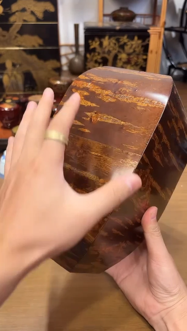 l****e全樱皮大花器 大漆漆器大漆漆器