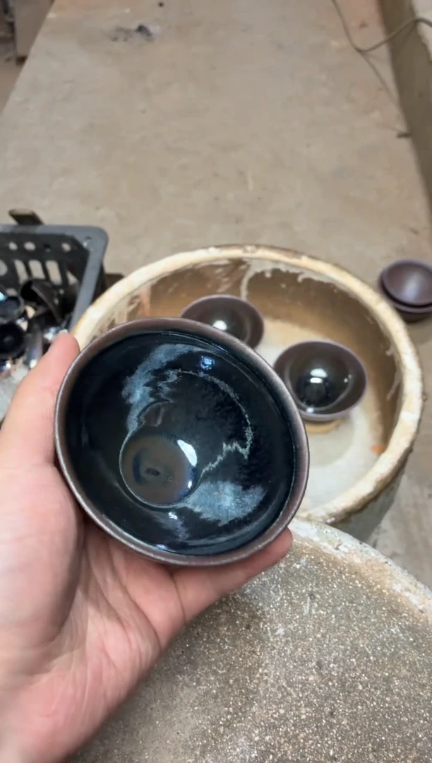茶盏真柴烧建盏换点柴火