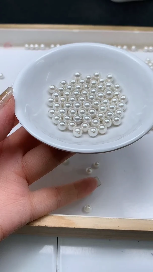 未镶嵌散珠拼合珍珠（马贝珠）B780 白贝珠6mm30个6.8元