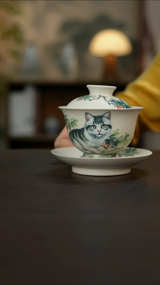 杯景德镇陶瓷杯碗柴烧多人