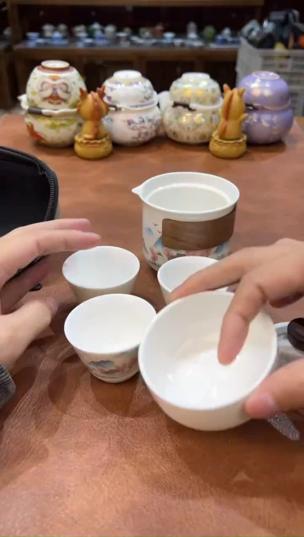 真的很便宜会开片的旅行茶具