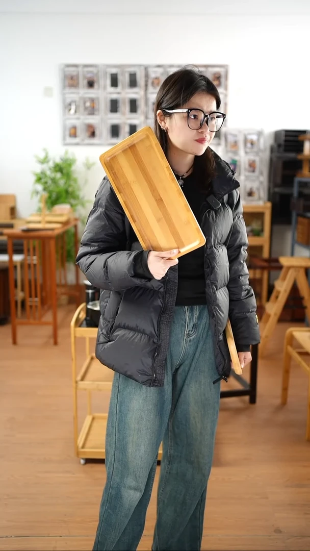 绒质楠竹原木色托盘