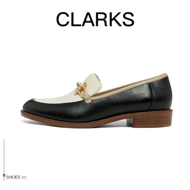 【达芬奇】Clarks其乐 简约拼色 粗跟 玛丽珍鞋 3cm  黑色-26167228