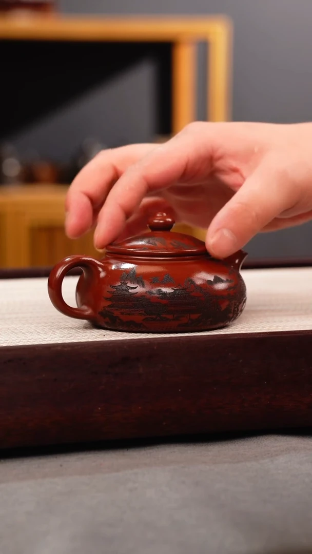 茶壶紫砂龙血砂 寒江 幽谷风