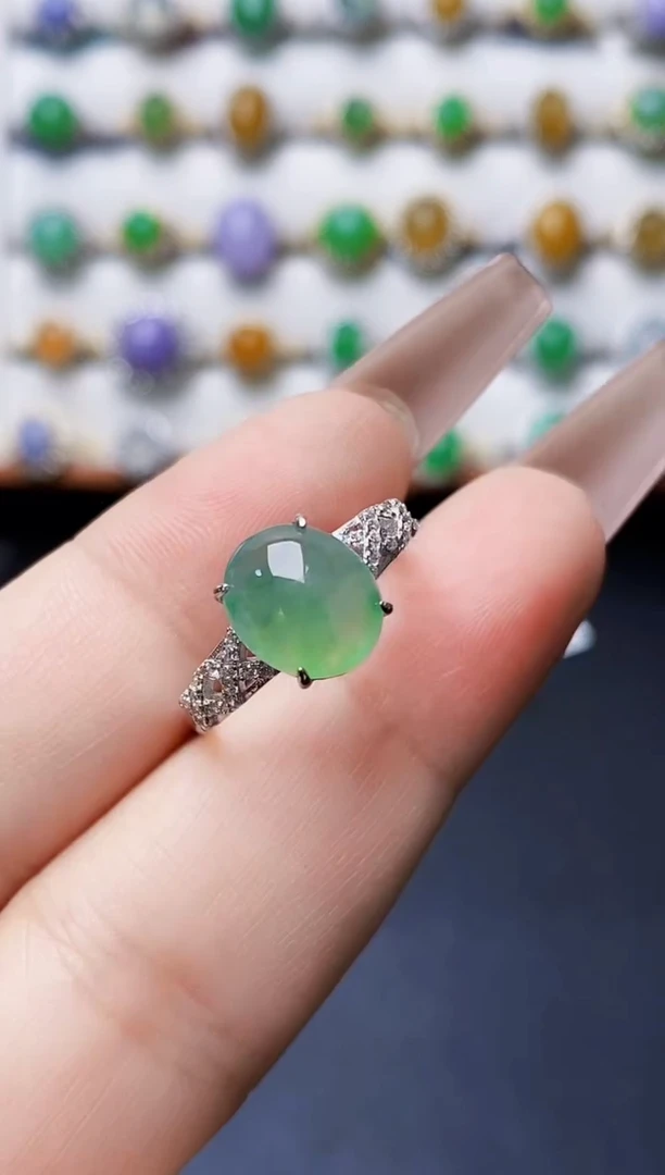 银S925镶嵌戒指翡翠2022