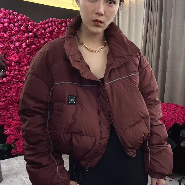 【耿老板2009#3】港风设计时尚洋气短面包服安心绒白鸭绒羽绒服女