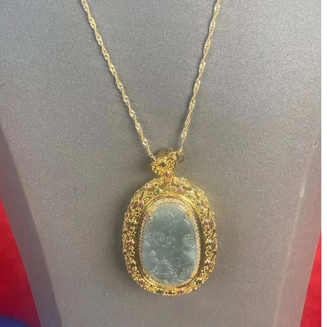 正品保真 镶嵌款式 椭圆山水