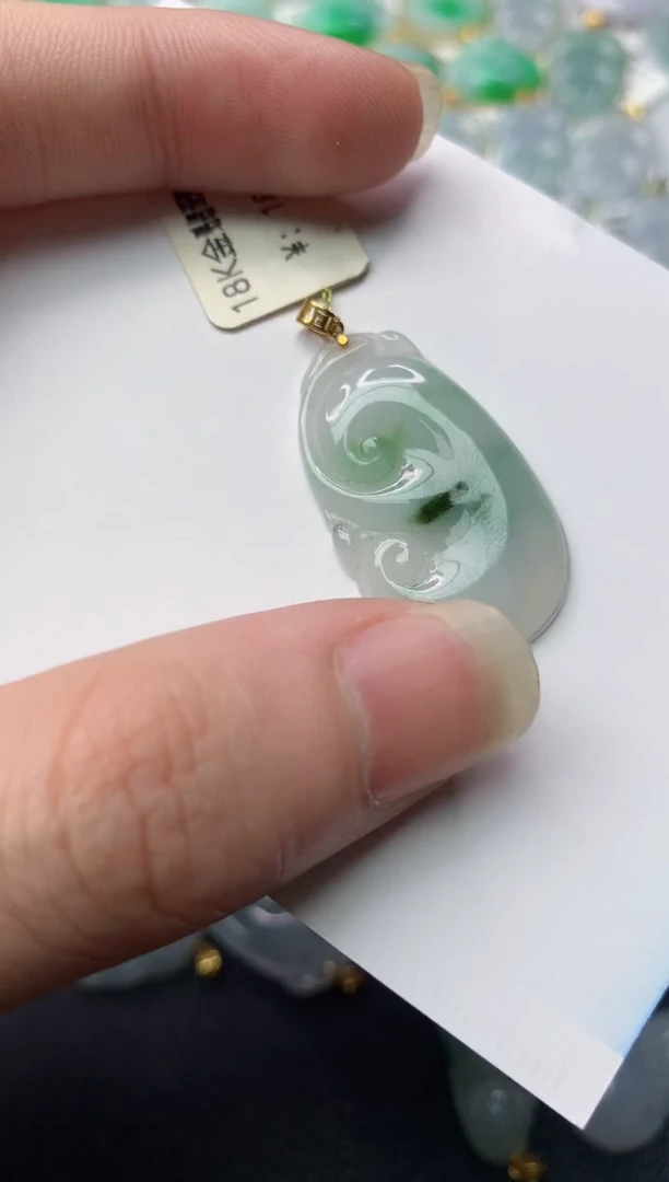 【闪购商品】翡翠颈饰18K金镶嵌41...........