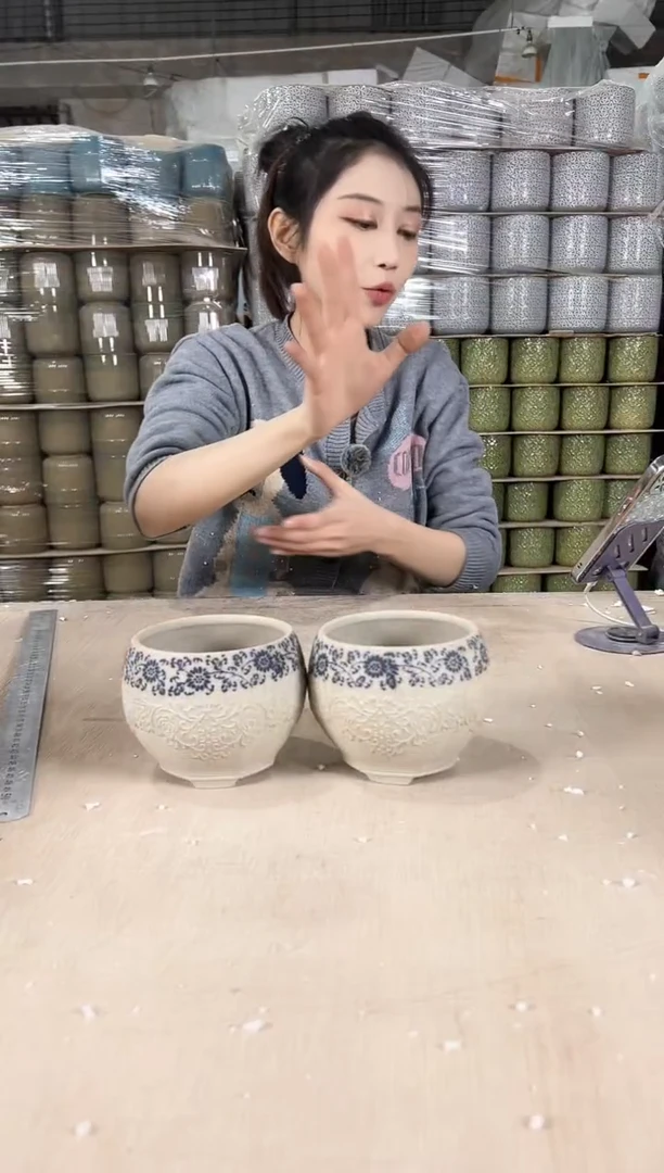 【闪购商品】陶瓷浮雕圆口11+平口10x9