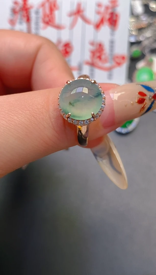 【闪购商品】翡翠耳饰银S925镶嵌天然A货翡翠1