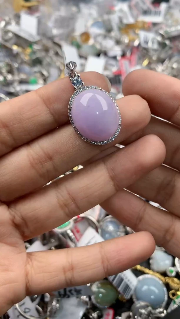 银S925镶嵌戒指翡翠10                 8