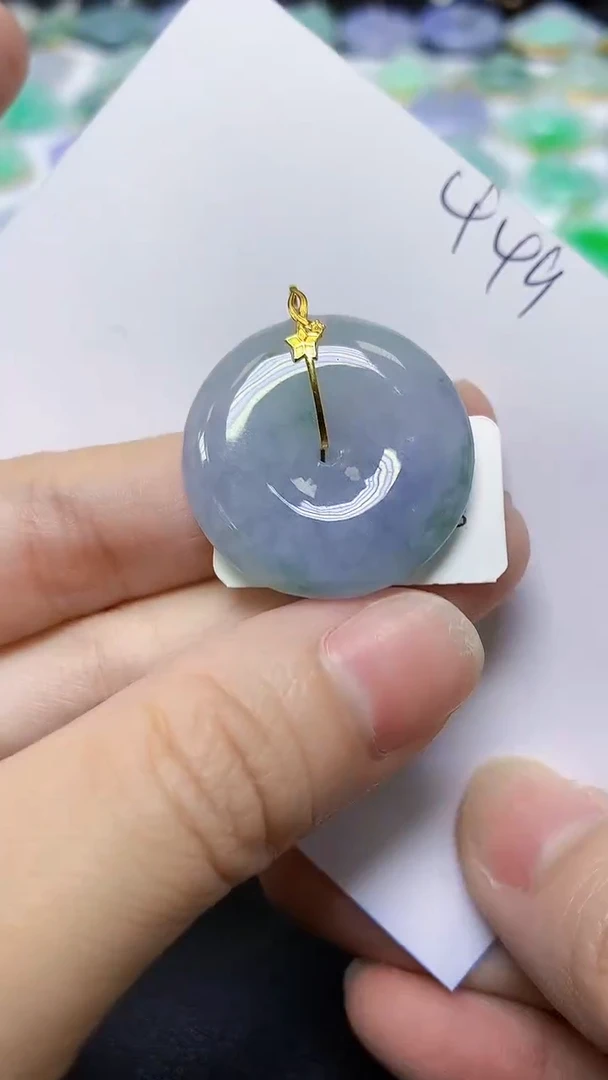 翡翠18K金镶嵌颈饰天然自然緬甸A貨翡翠