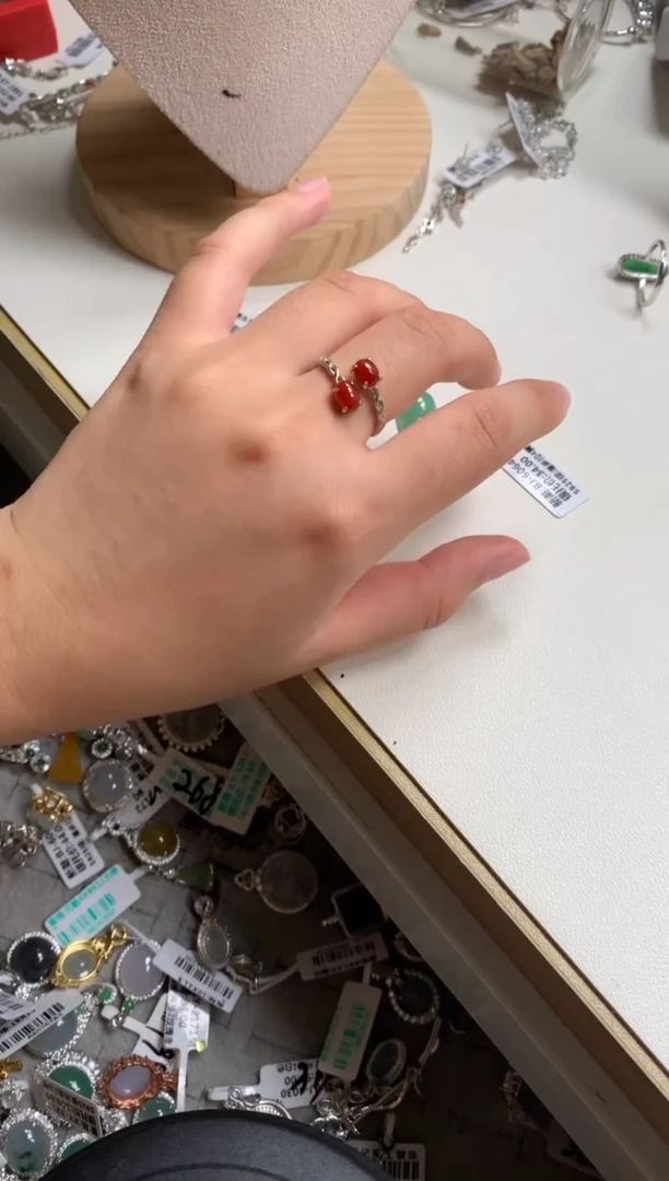 银S925镶嵌戒指翡翠1