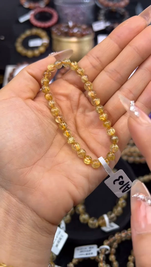 未镶嵌手串水晶金发晶6.2mm