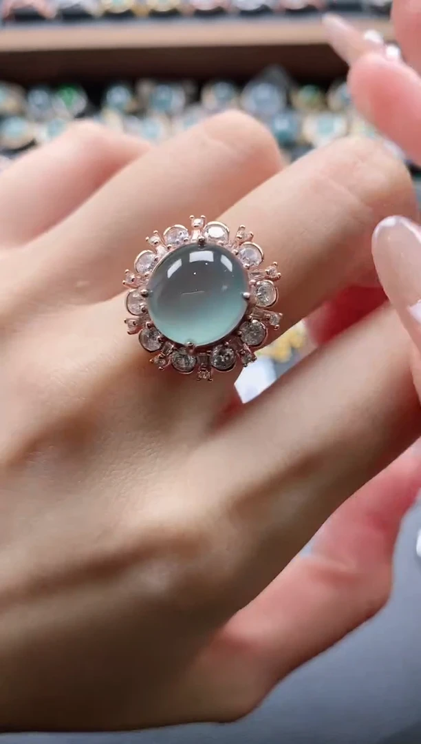 【闪购商品】翡翠戒指银S925镶嵌51151