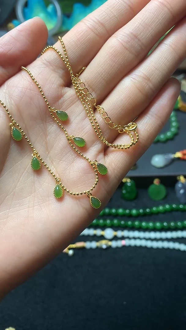 【闪购商品】和田玉颈饰银S925镶嵌项链