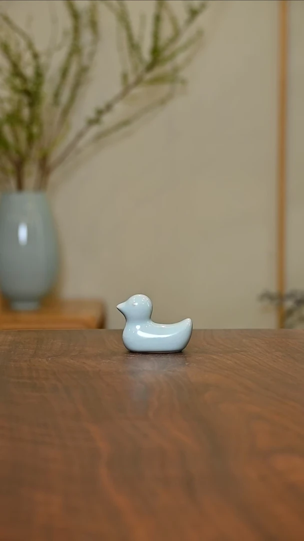 鸭筷架 天青 微瑕 无款