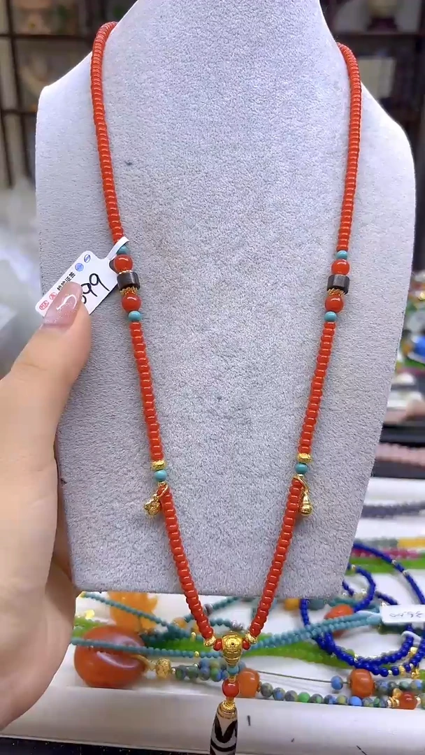 南红玛瑙未镶嵌毛衣链DIY款X699