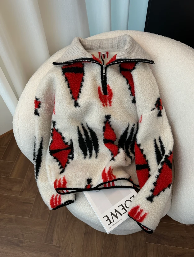 KAISIO秋冬新款时尚气质百搭半拉链加厚保暖毛衣2412031