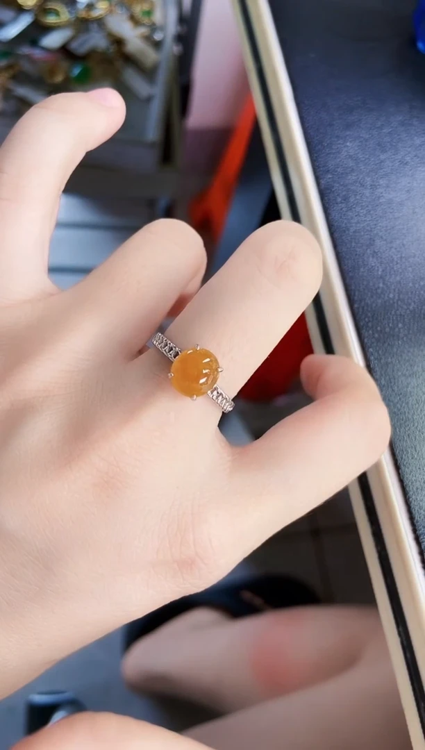 翡翠戒指银S925镶嵌89888