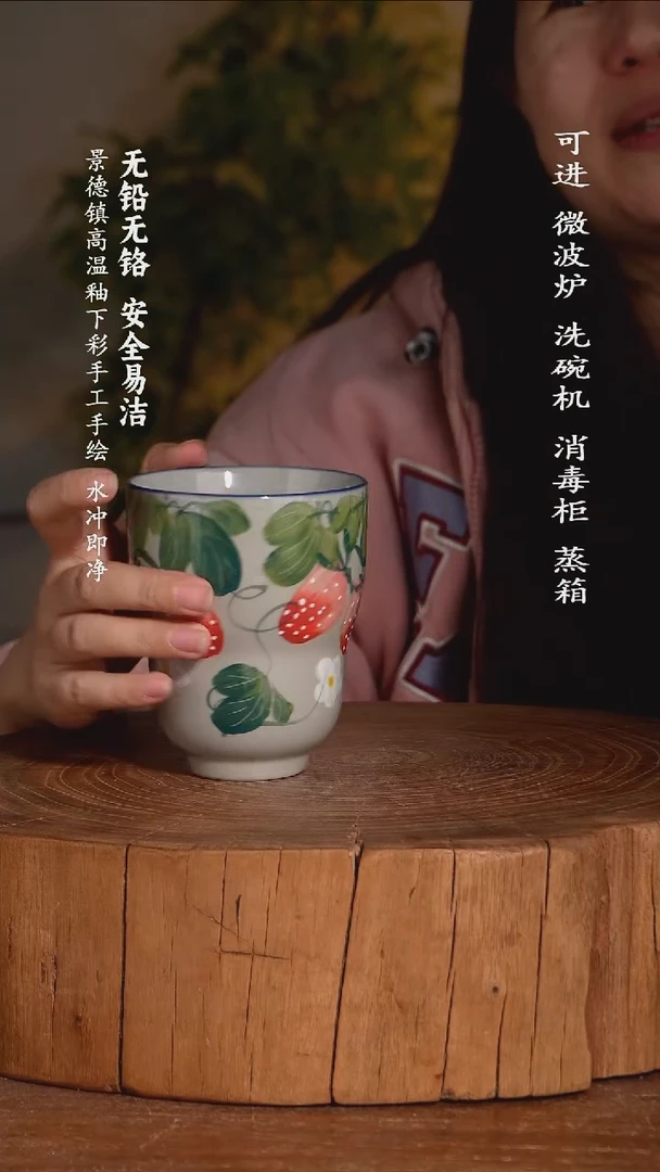 摆件瓷景德镇高温瓷釉下彩手绘陶瓷