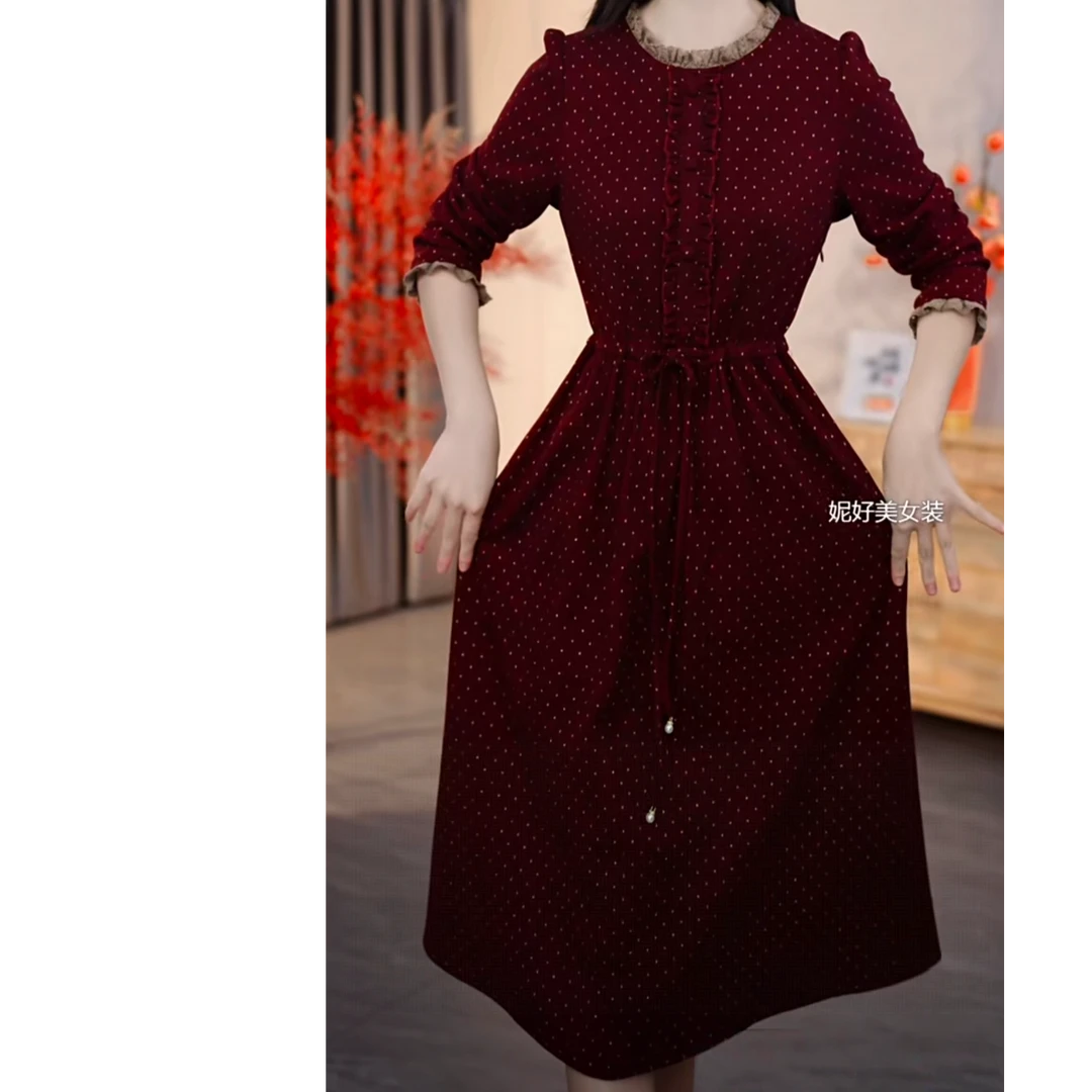 妮好美[202565]秋季气质修身收腰显瘦新款2025新品连衣裙时尚新品