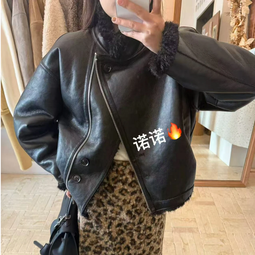 「小羊卷7172 」简约大气双面毛毛外套