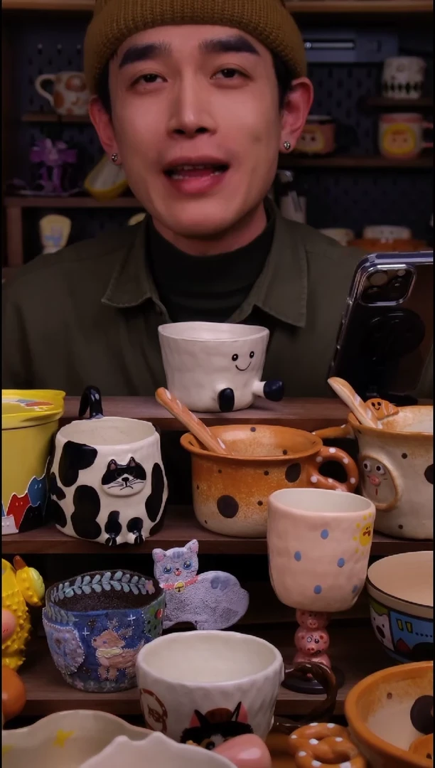 杯子陶景德镇可爱设计师款陶瓷