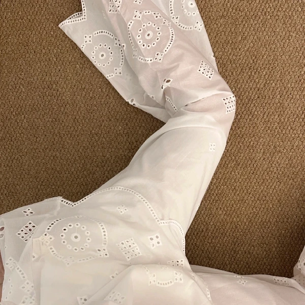 法式高级感花朵镂空白色短袖睡衣女夏季2025新款家居服套装可外穿