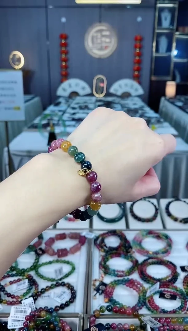 未镶嵌老矿碧玺单圈手串8mm+碧玺hon多样性发一条