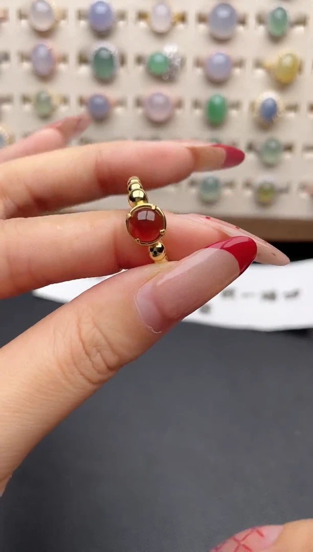 【闪购商品】翡翠戒指银S925镶嵌一物一证一礼盒