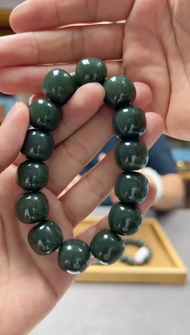 手链未镶嵌和田玉16且末冰瓷蓝