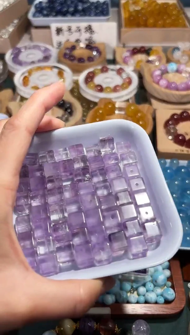 未镶嵌手串水晶薰衣草方糖卡10m一颗