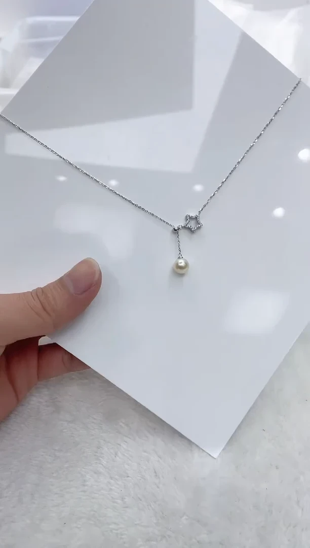 【闪购商品】海水珍珠颈饰银S925镶嵌海水珍珠项链