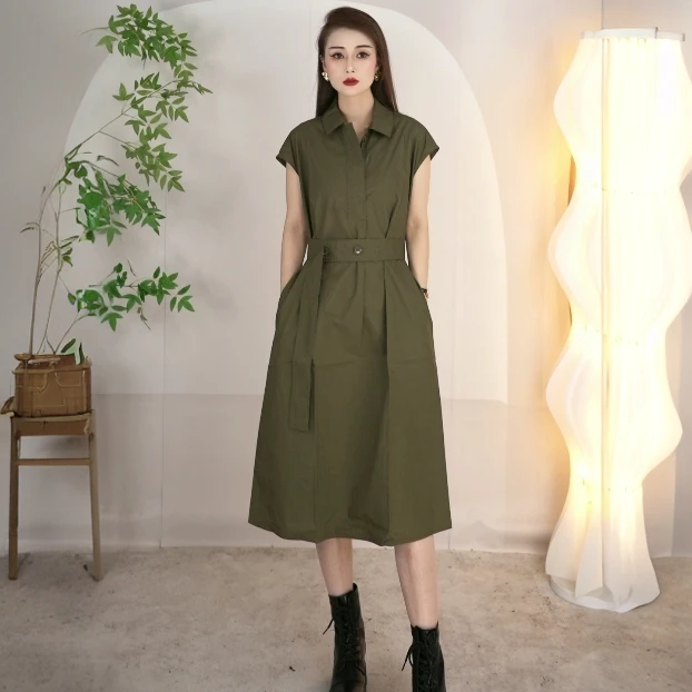2025春夏季新款女长款时尚气质百搭连衣裙