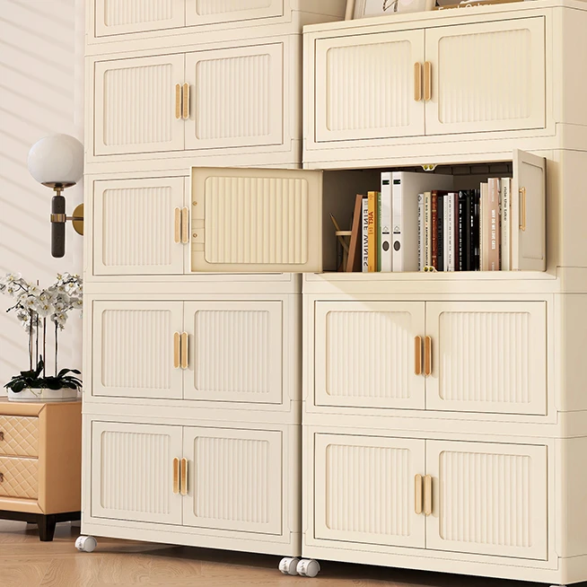 KUN1定制D款大容量简易安装可折叠收纳柜衣物玩具整理收纳