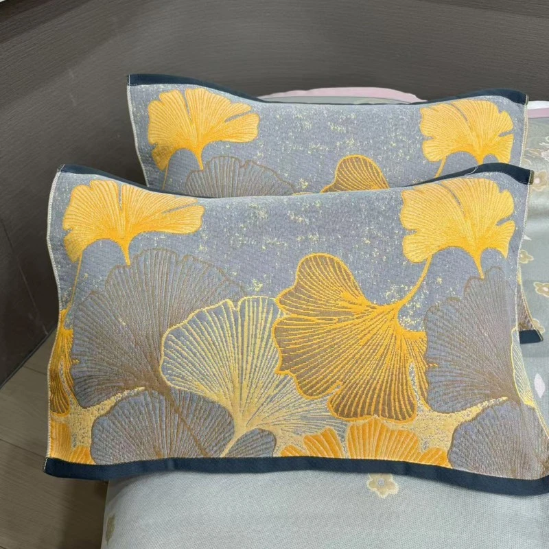 小鱼儿【枕巾-银杏叶-黄】52*78cm柔软舒适枕头巾家用大枕巾一对装