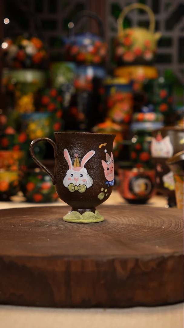 紫砂油画手绘釉下彩